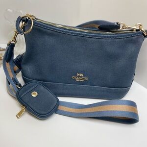 Coach Ellis Crossbody Bag with Gold Accents Color Midnight Blue